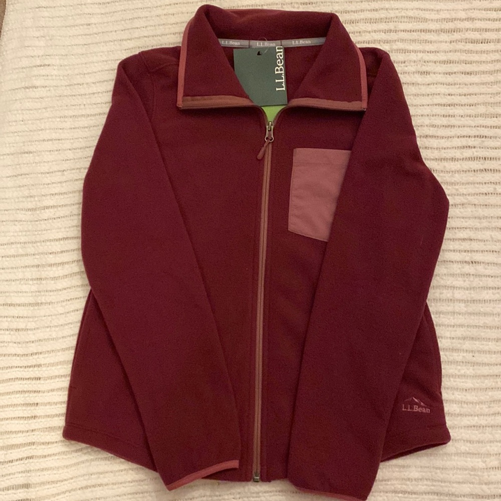 NWT Women's L. L. Bean Trail Fleece Full Zip
Jacket Burgundy Size XS PETITE